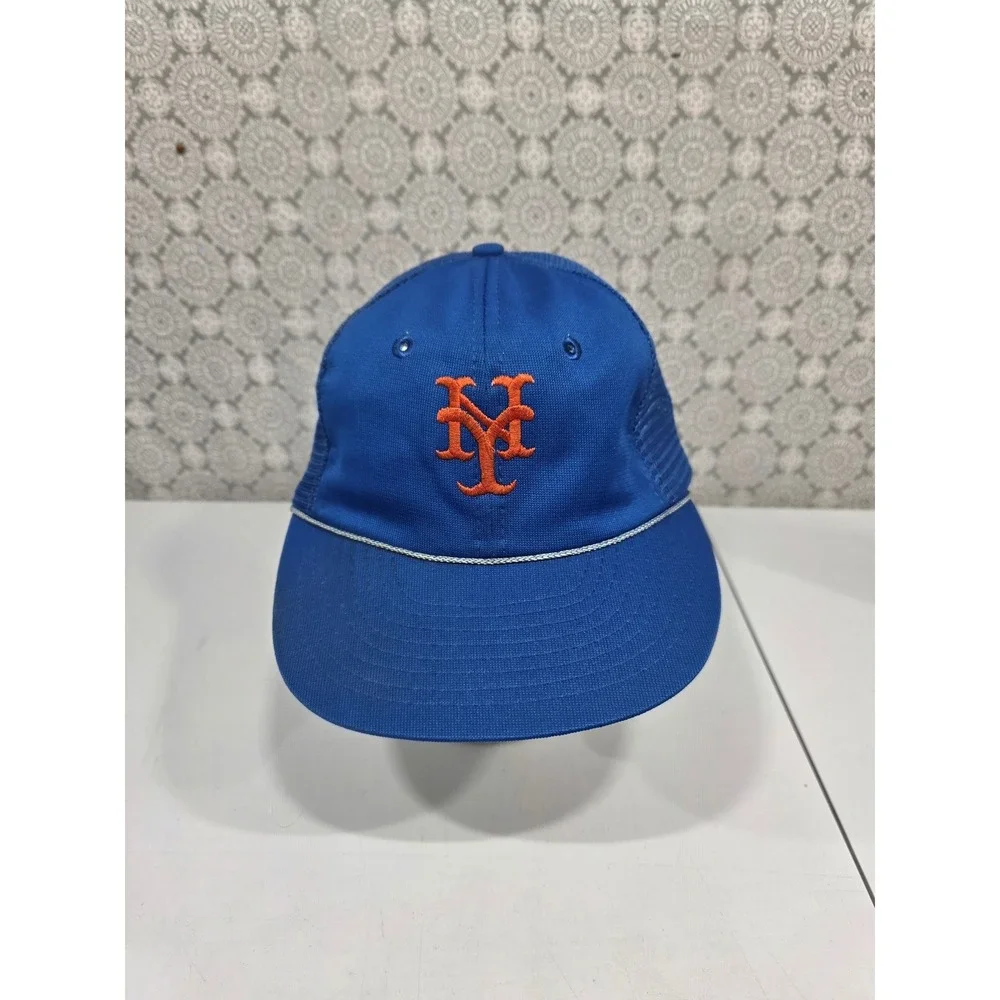 Blue New‎ York Mets MLB Baseball Trucker Hat Orange NY Logo Adjustable Snapback